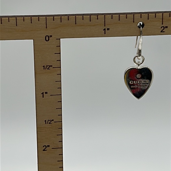 2496- Gucci Heart-Shaped Drop Earrings with Box & Authentication NWT - Picture 6 of 6